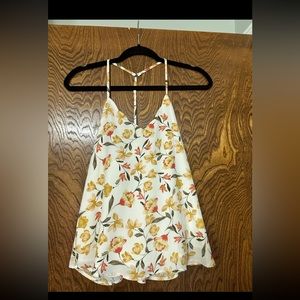 Nine Britton Yellow Floral Racerback Blouse